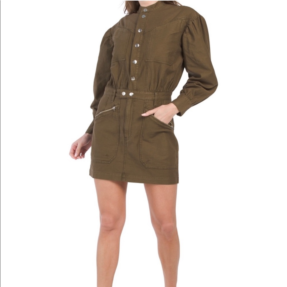 Moto zip snap front dress